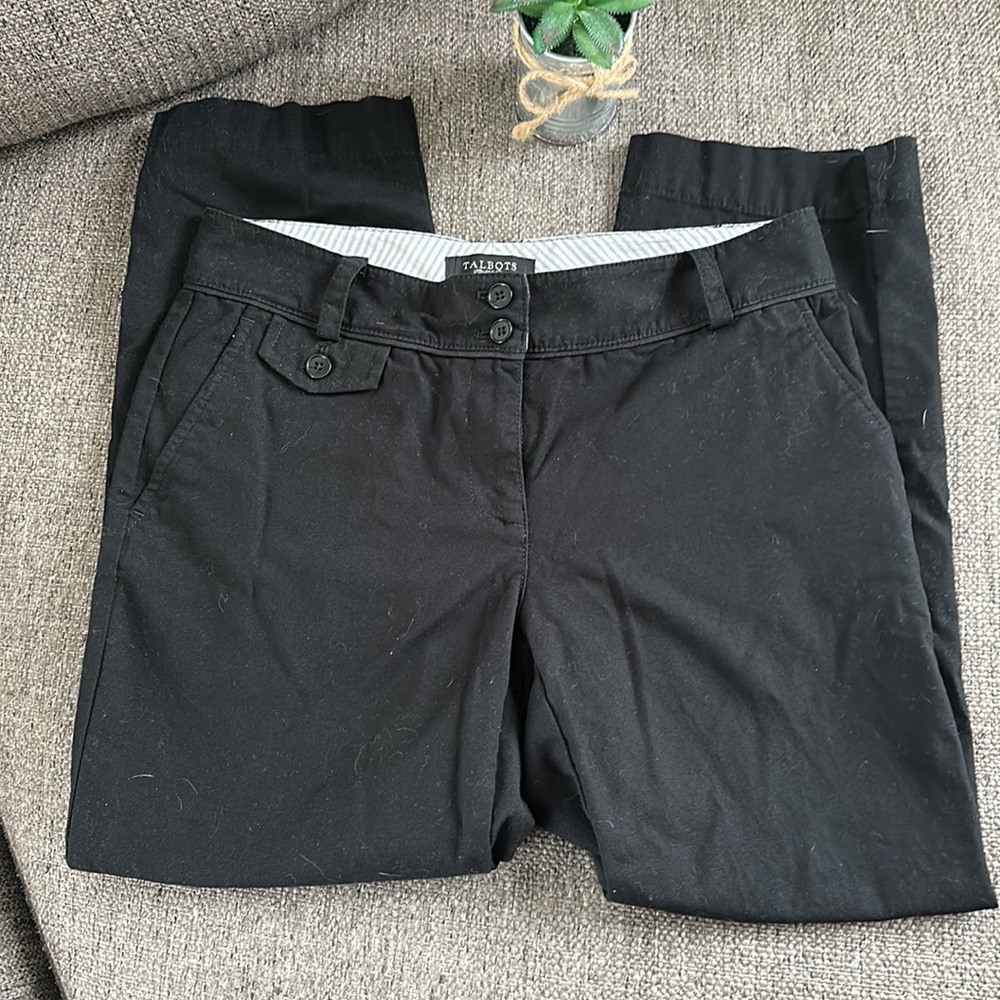 Talbots Women’s Signature Cropped Black pants Dress Office Casual Size 4